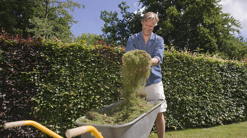 Gardening waste; man grass